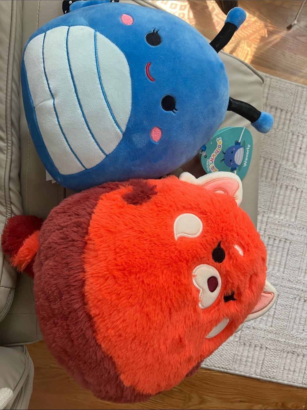 Squishmallows Blue Butterfly and Orange Disney Red Panda Plush Duo